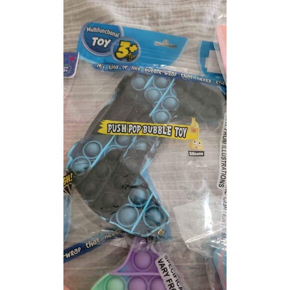 Pop It Wallet & Bubble Toy Bundle, Push Pop Sensory Fidget Toy, Multicolor - Picture 6 of 6